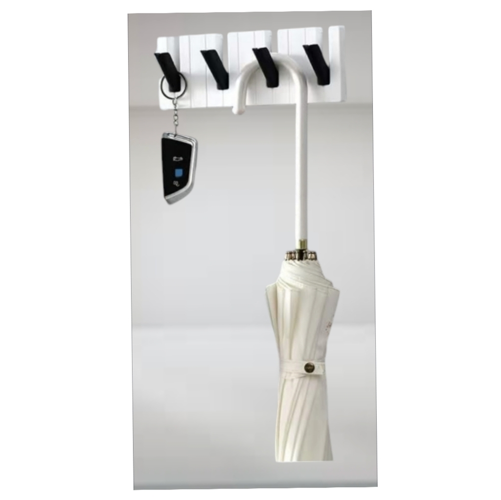 Wall Hooks Piano Style w/ 4 Elegant Black Key Hooks. NWOT